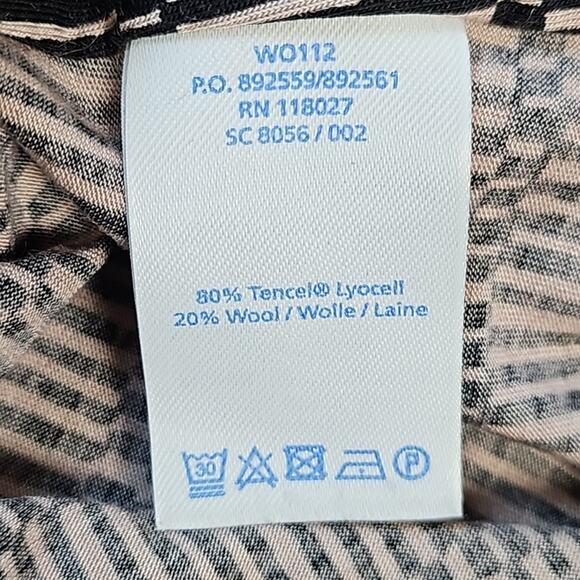 Boden Black & Taupe Geometric Print Cowl Neck 3/4 Sleeve Pullover Top Size 10 - Picture 12 of 16